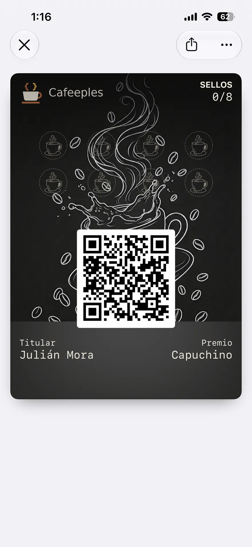 Tarjeta en el Wallet
